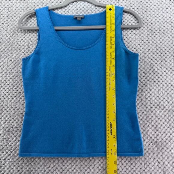 Ann Taylor Cardigan Tank Set Womens S Blue Silk Front Tie Scoop Neck Whimsi - Picture 11 of 14
